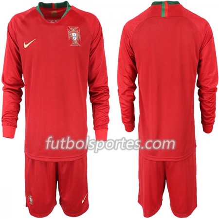 Camisetas Portugal Niño Primera Equipacion Mundial 2018 Manga Larga